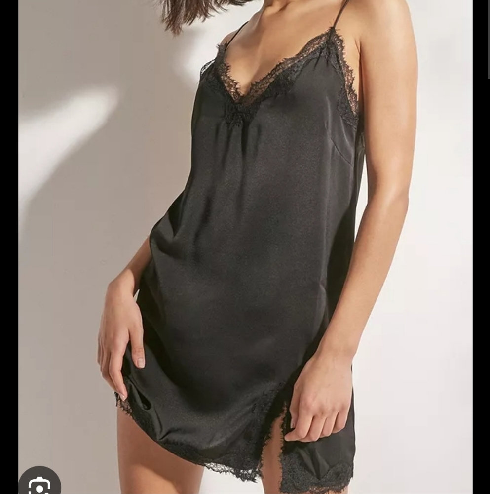 Black Lace Trim Dress/ Nightie